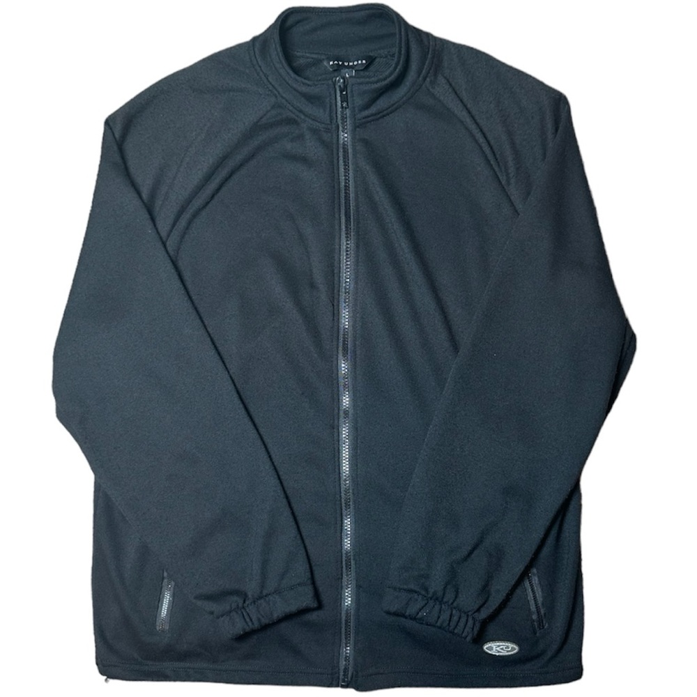 Kay Unger Black Soft Zip Up Jacket Lightweight Knit Layering Size Large